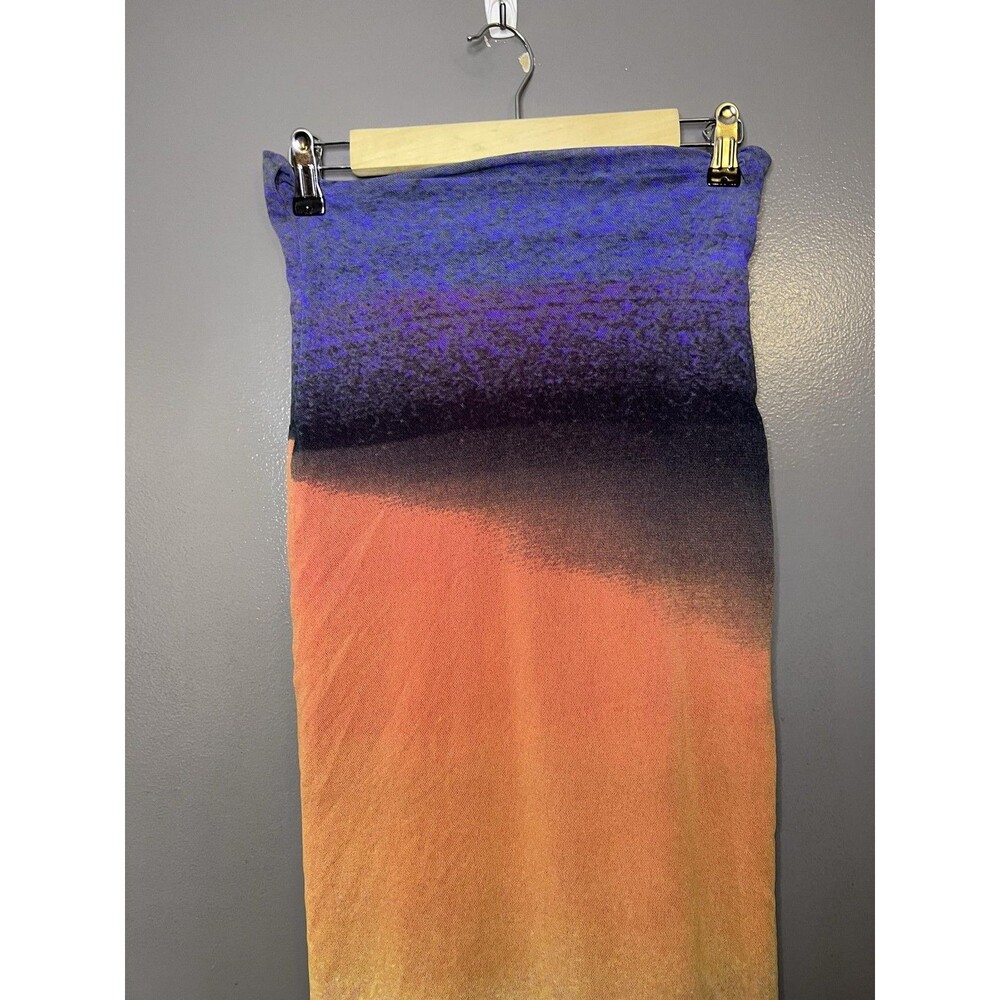 Guess Collection Skirt Womens Medium Multicolor Ombre Knit Maxi Lined Stretch